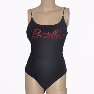 Rhinestone pink Barbie bling bodysuit costume